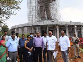 CS Santhi Kumari conducts inspection of Ambedkar statue works in Hyderabad