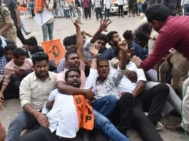 Day Two of Ongoing Protest at OU Campus in Hyderabad