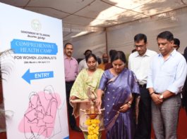 Inauguration of a 10-day free medical camp for female journalists in Hyderabad