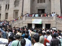 Massive Protest Unfolds in Hyderabad's Osmania University in Response to TSPSC Paper Leak Controversy