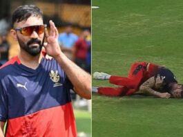 Dinesh Karthik Shares Update on Reece Topley's Injury Following RCB's Victory Against MI in IPL 2023