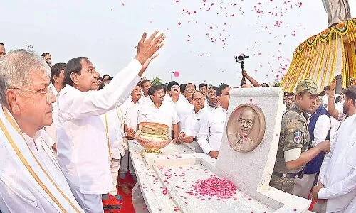 DR BR Ambedkar Honored by Prominent Leaders in Hyderabad