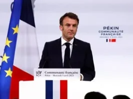 French President Macron visits Beijing, expresses belief that China can contribute significantly towards achieving peace in Ukraine.