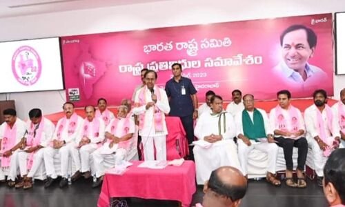 KCR Hosts Plenary on BRS Party Formation Day, Rejects Early Elections and Passes Resolutions.