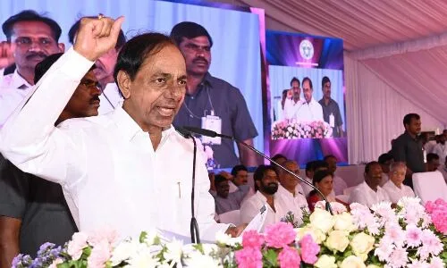 KCR unveils Ambedkar statue in Hyderabad