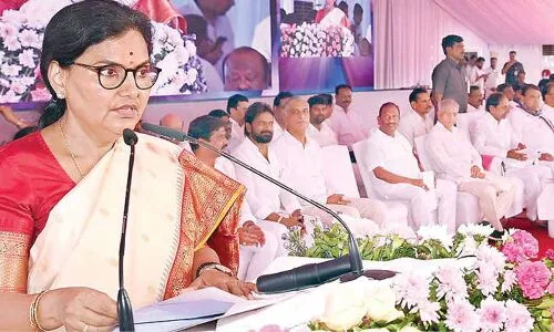 Telangana Chief Secretary Santhi Kumari announces that the Ambedkar statue will be named 'Chaitanya Deepti'