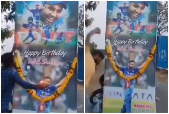 VIRAL Video of Fans Worshipping India Captain's Cutout on Rohit Sharma's Birthday