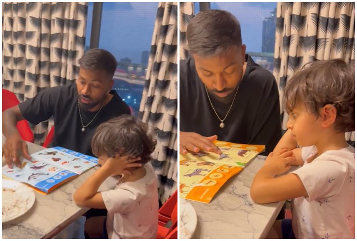 Hardik Pandya Takes Up Teaching Role for Son During IPL 2023; Adorable Video of GT Captain Goes Viral | Watch Now