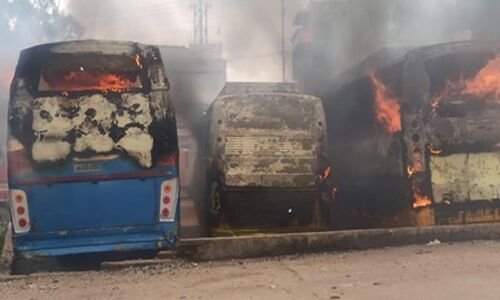 Fire at Ranchi bus stand destroys nine buses