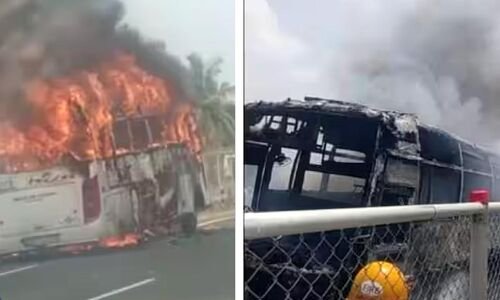 Hyderabad witnesses two incidents of buses catching fire individually