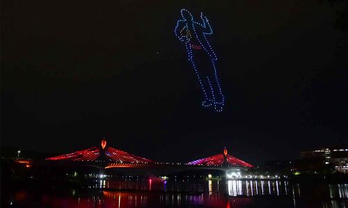 Light and Mesmerizing Drone Show Dazzles Hyderabad's Night Sky