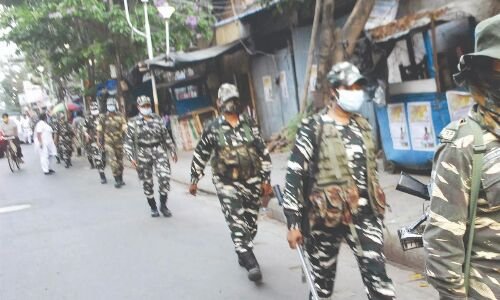 Starting today, central forces personnel will carry out route marches for Bengal panchayat polls.