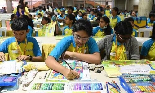 Children participate in art competition