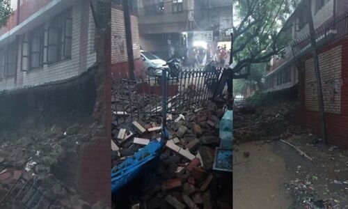 Collapse of Newly Constructed School Wall in Delhi