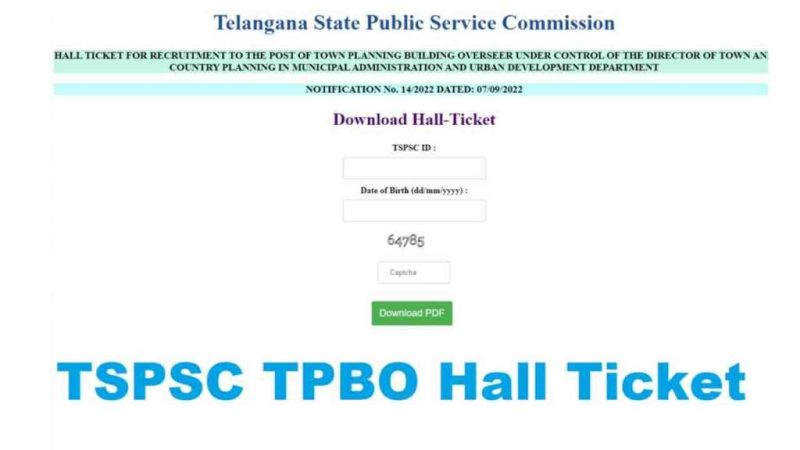 TSPSC Website Includes TPBVO Hall Tickets