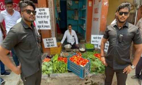 Vendor in Lucknow Takes Extra Measures by Hiring Bouncers to Safeguard Tomatoes