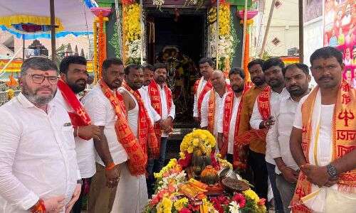 Anjaiah Yadav participates in ceremony at Kanakadurga Ammavari temple