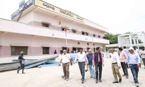 General Manager of SCR Conducts Inspection of Satellite Terminal Works at Charlapally Railway Station