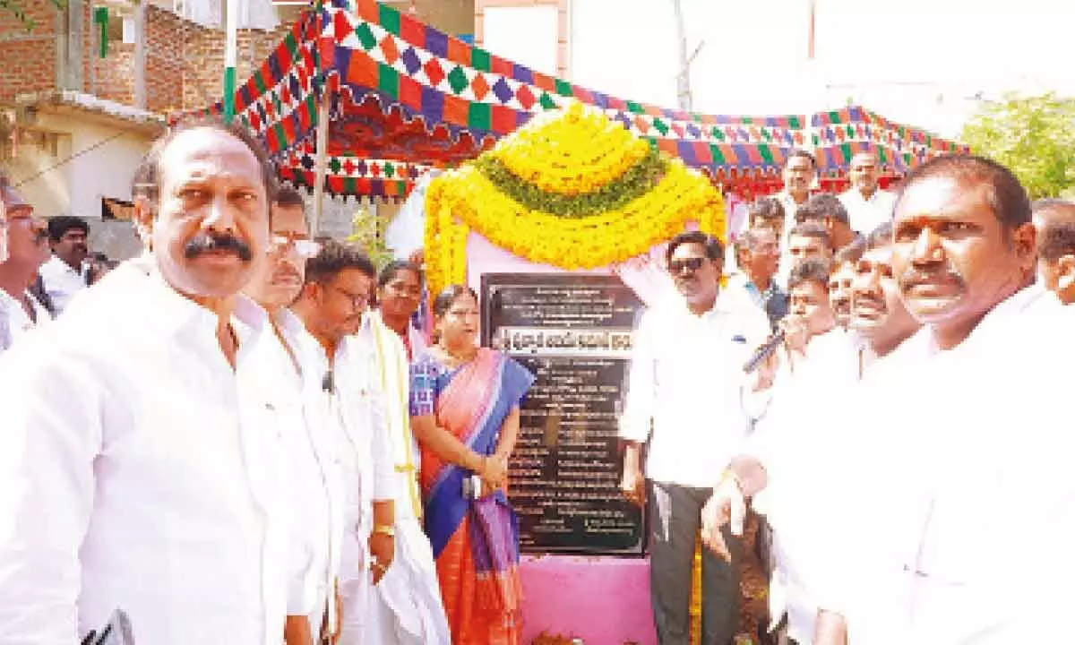 Ajay initiates development projects by laying foundation stones in Khammam