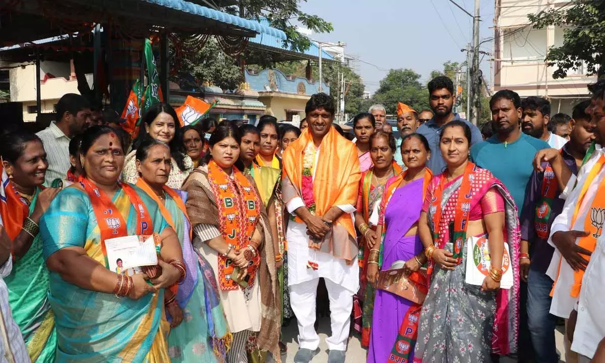 BJP candidate from Quthubullapur conducts Street corner meetings, urges public to support his candidacy