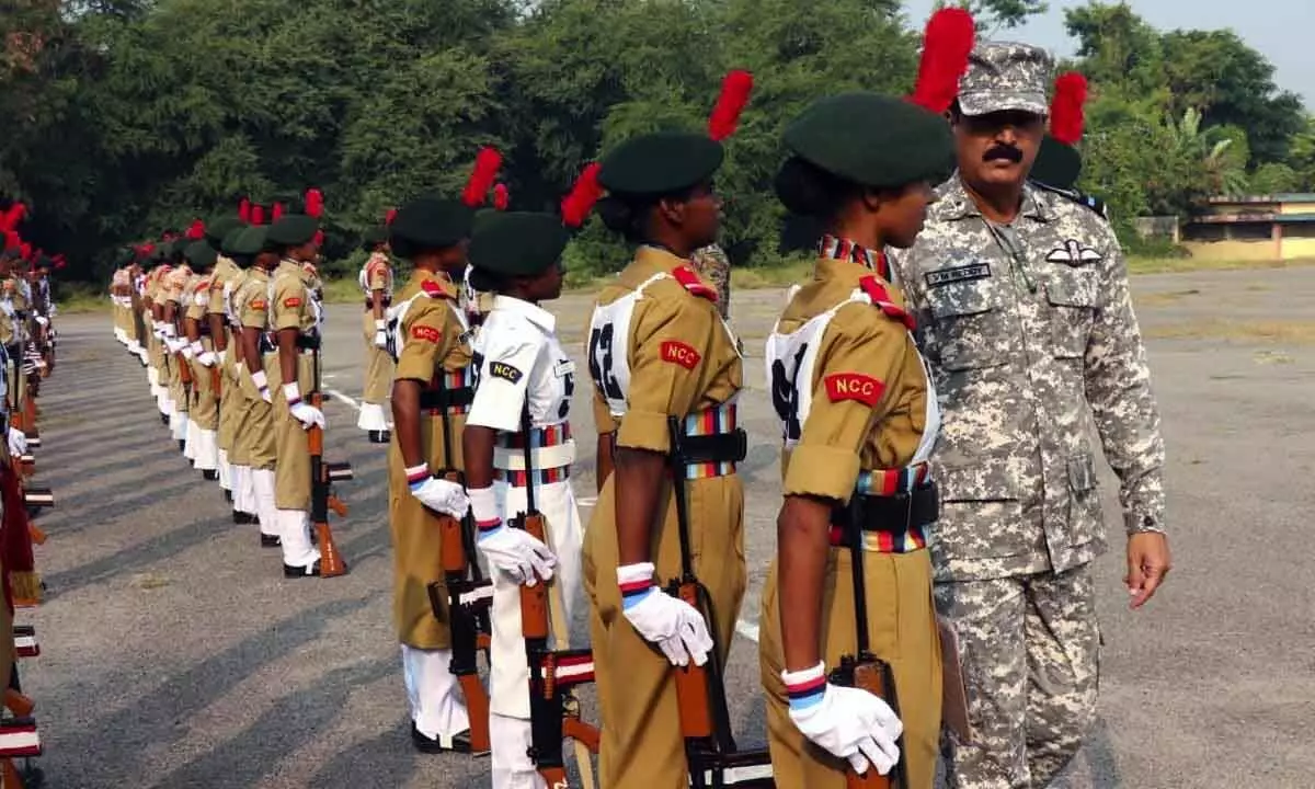 NCC Groups in Telangana and Andhra Pradesh Prepare for R-Day Camp 2024