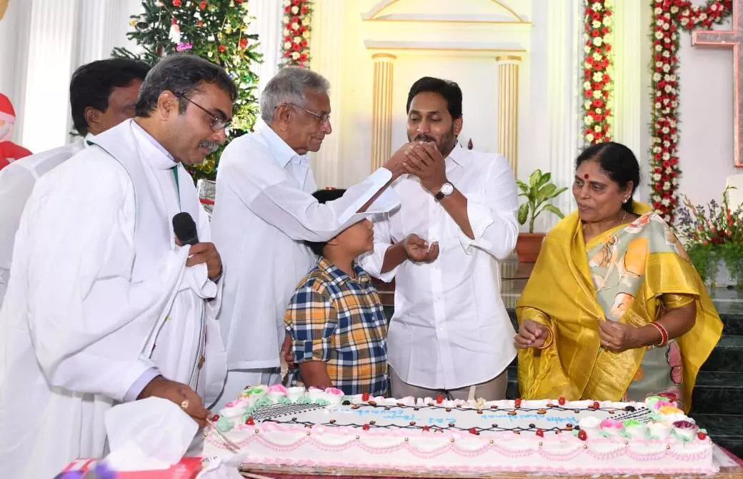 YS Jagan attends Christmas celebrations at Pulivendula CSI Church