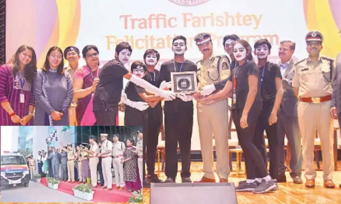 45 Traffic Farishtey volunteers honored by Police Commissioner