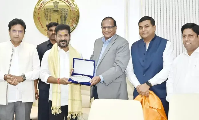 CM Revanth Reddy meets with delegates from Godrej Agrovet