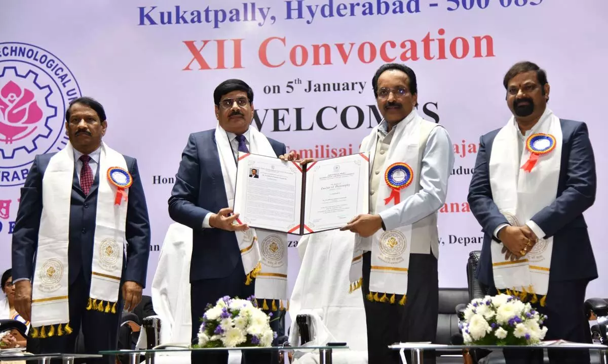 JNTU-Hyd bestows honorary doctorate upon ISRO Chairman Somanath