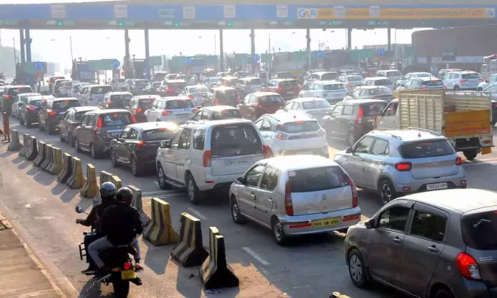 Toll Plazas Experiencing Heavy Traffic Congestion