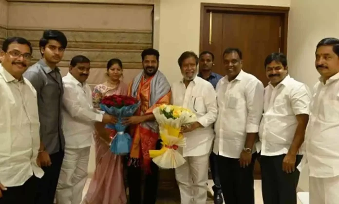 CM Revanth meets BRS MLC Mahender Reddy and his spouse