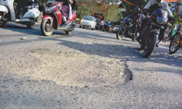 Nizampet residents suffer commuting nightmares due to potholes in Hyderabad