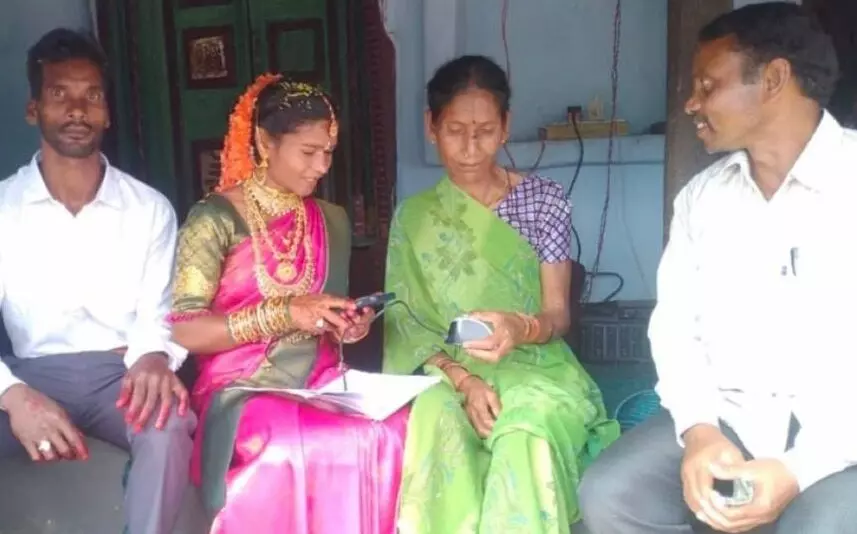 Bride volunteers in Visakhapatnam district just hours before her wedding