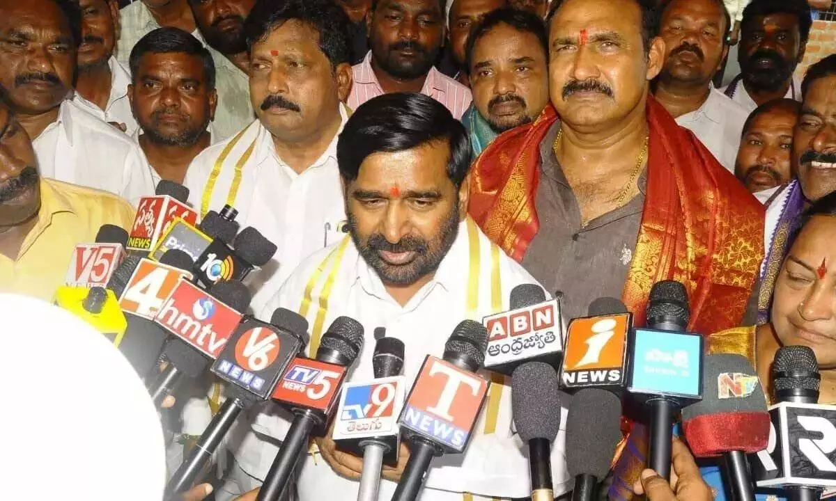 Jagadish Reddy blames Congress for causing drought.