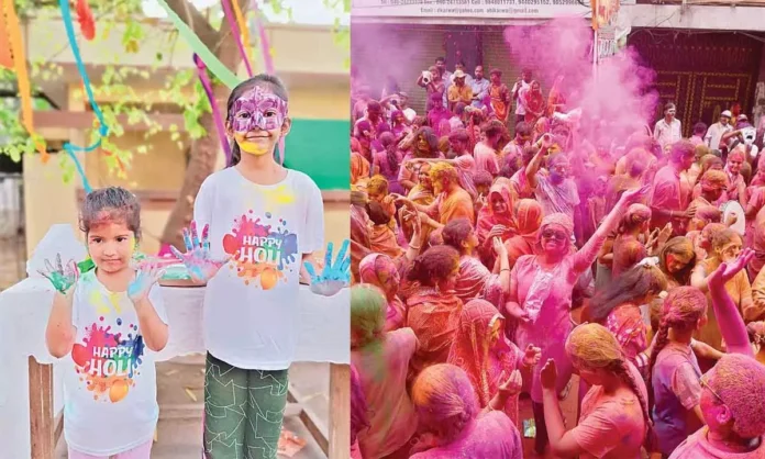 Vibrant Holi celebration in Hyderabad