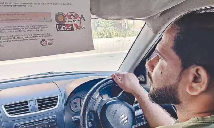 Cab drivers in Hyderabad stand firm in their 'no AC' campaign despite warnings from app aggregators.