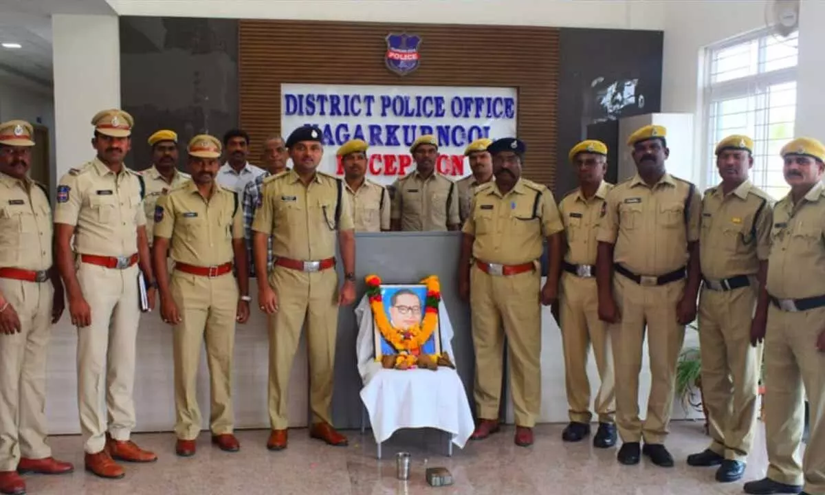 Celebrations of Ambedkar Jayanti at NagarKurnool SP office