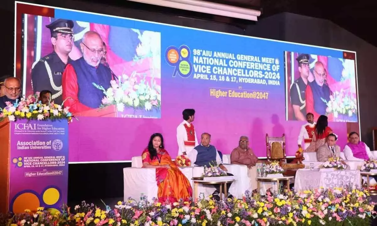 Guv Radhakrishnan inaugurates the 98th AIU National Vice Chancellor Conference in 2024