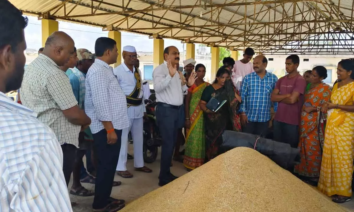 Additional Collector K Sitarama Rao urges for quicker grain procurement.