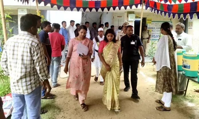 Dr. Priyanka Ala, District Election Officer and Collector, inspects MLC by-election polling centers abruptly