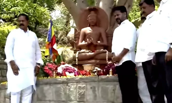 Revanth Reddy praises Buddha teachings during visit to Maha Buddha Vihar