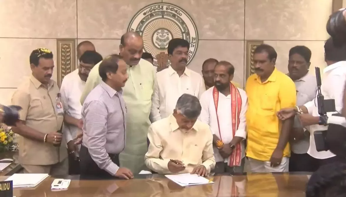 Chandrababu Naidu assumes duties as CM, approves five files including large-scale DSC for 16,347 positions