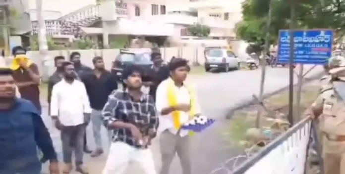 Police presence intensified around Devineni Avinash's residence amidst escalating tensions in Andhra Pradesh.