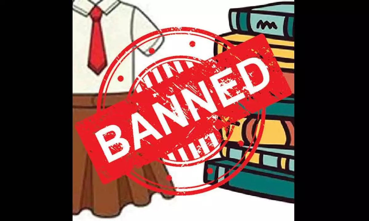 Private schools in Hyderabad banned from selling uniforms and stationery on their premises.