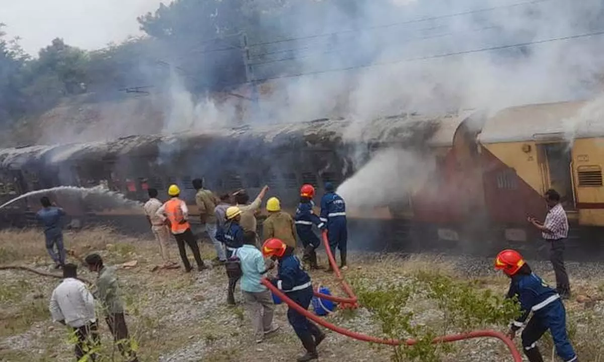 Two Coaches at Secunderabad Mettuguda Engulfed in Flames, Causing Panic