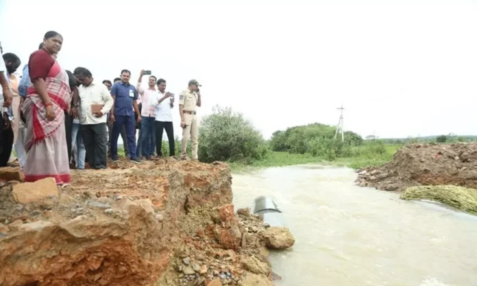 Bridge Under Construction Swept Away by Heavy Rains