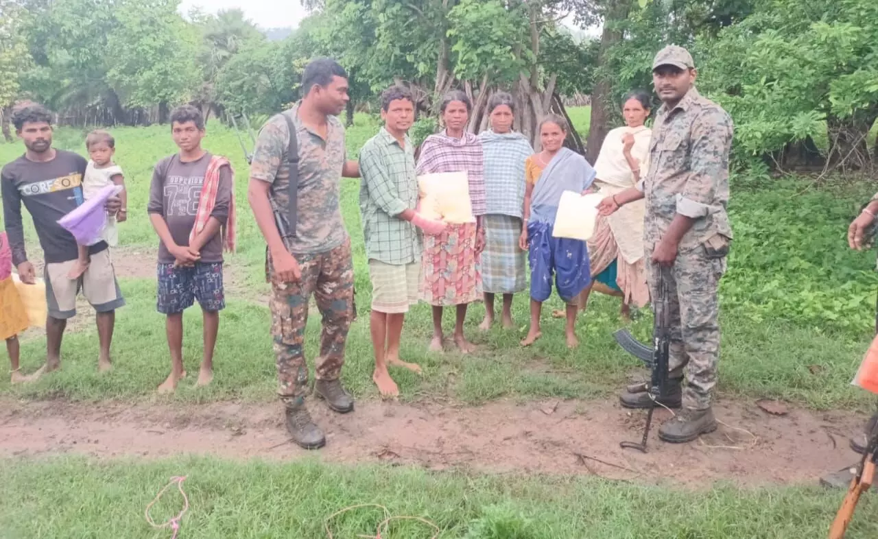 Charla police conduct cordon and search operation in Korkat Padu village of Charla Mandal