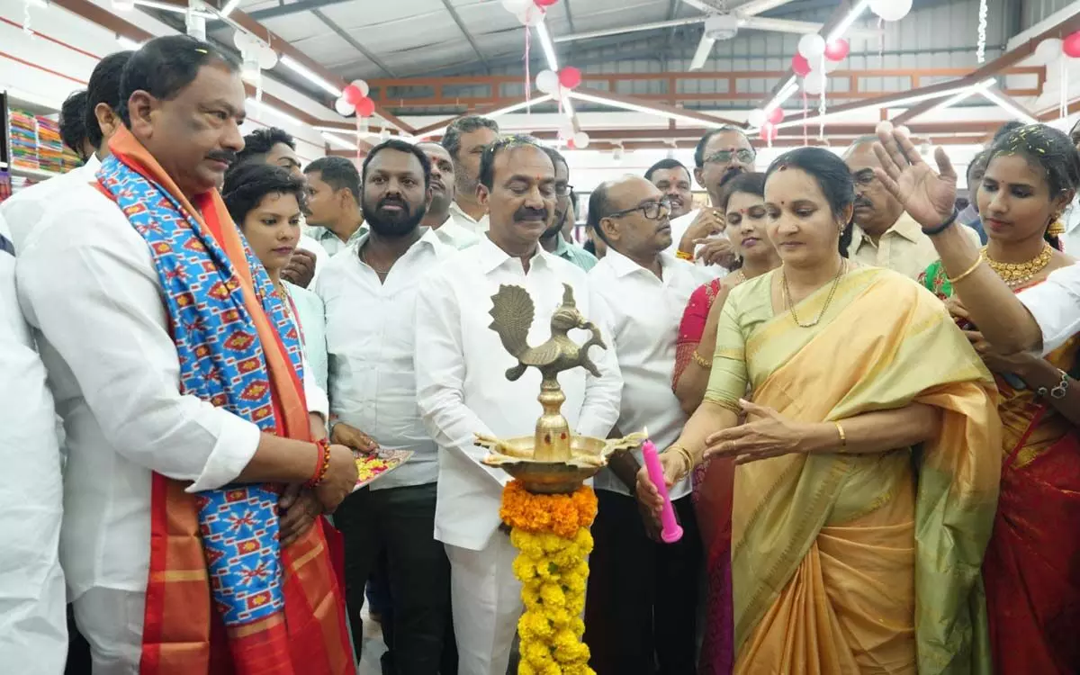 Etela Rajender Launches Rameshwari Silks Store in Habsiguda