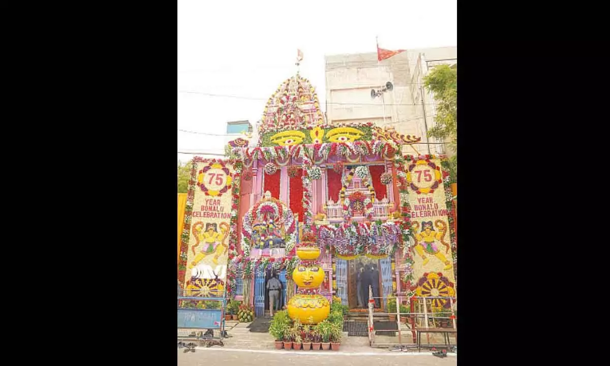 "Symbol of Unity: Temple and Dargah Prepared for Bonalu Festivities"