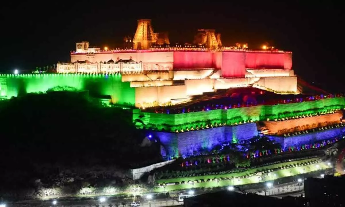 Worshippers Join Giri Pradakshina at Yadadri Lakshminarasimha Swamy Temple